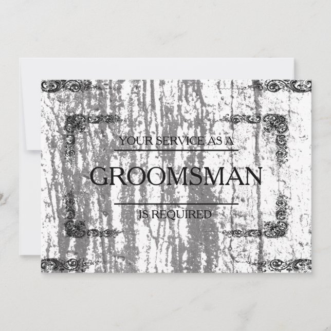 Invitation Votre service est demandé en bois Groomsman (Devant)