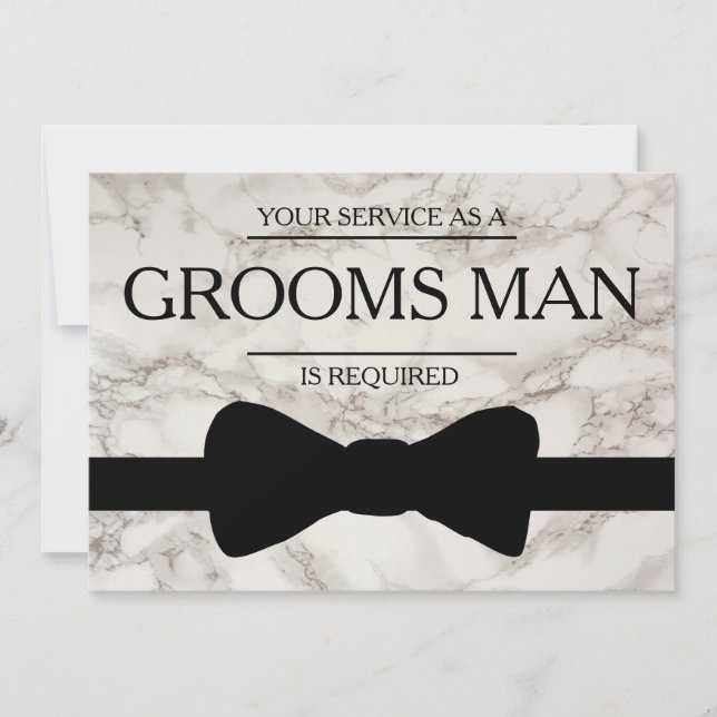 Invitation Votre service est demandé en tant que Bestman Marb (Devant)