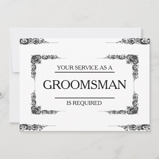 Invitation Votre service est demandé en tant que Groomsman (Devant)