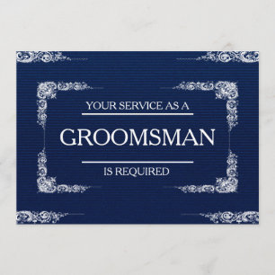 Invitation Votre service est demandé en tant que Groomsman Bl