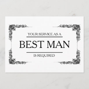 Invitation Votre service est demandé en tant que meilleur hom