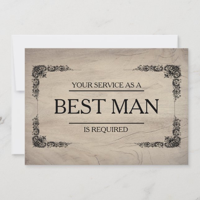 Invitation Votre service est demandé en tant que meilleur hom (Devant)