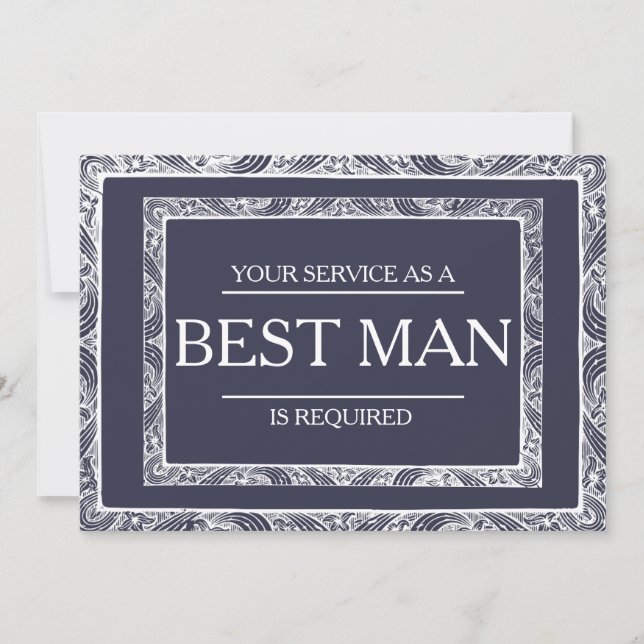 Invitation Votre service est demandé en tant que meilleur hom (Devant)
