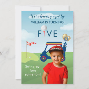 Invitation Votre thème de golf Photo Boy pour une fête d'anni