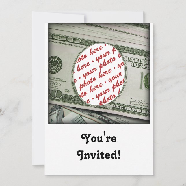 Invitation Votre visage sur la facture de 100 $ ! Ajouter une (Devant)