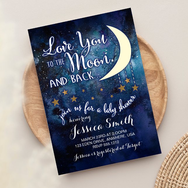 Invitation Vous aimez à la Lune et le Baby shower de retour I (Créateur téléchargé)