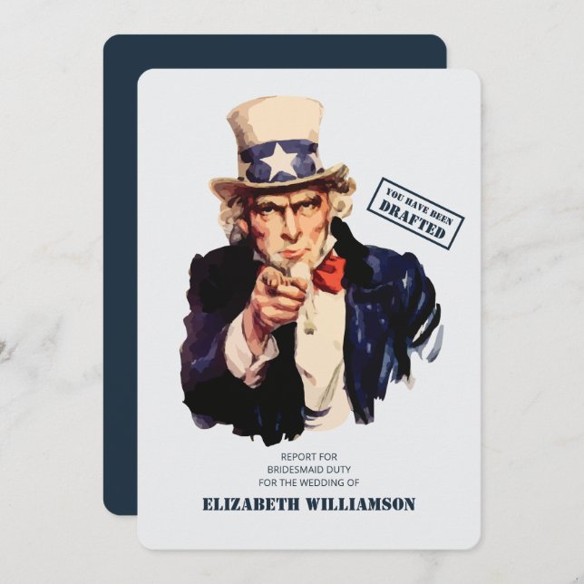 Invitation Vous Avez Été Rédigé ! Responsabilité de Bridesmai (Devant / Derrière)