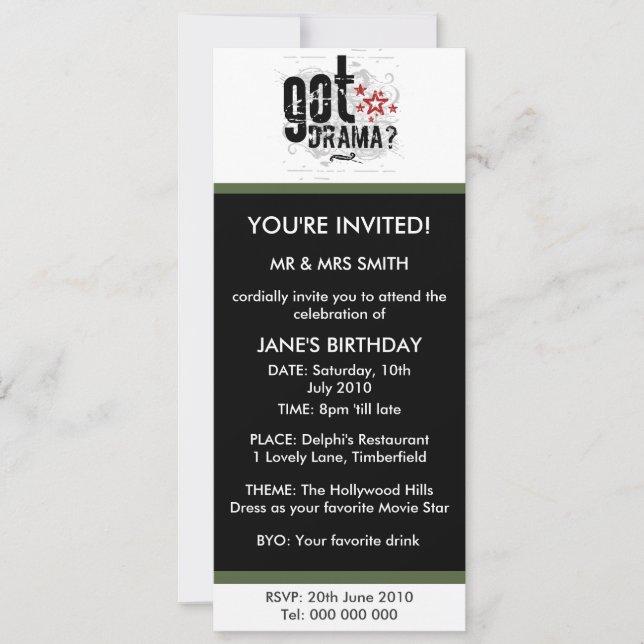 Invitation Vous avez un drame ? (Devant)