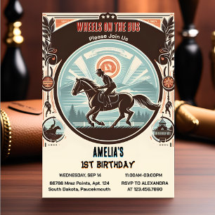 Invitation Vous Cheval Cowboy Kentucky Derby Party 1er annive