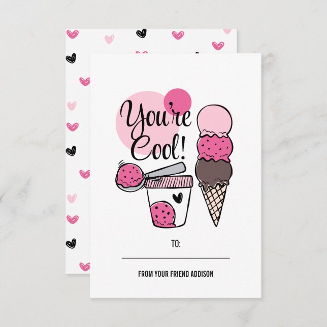 Invitation Vous êtes Cool Enfants Classroom Valentine Card (Devant / Derrière)