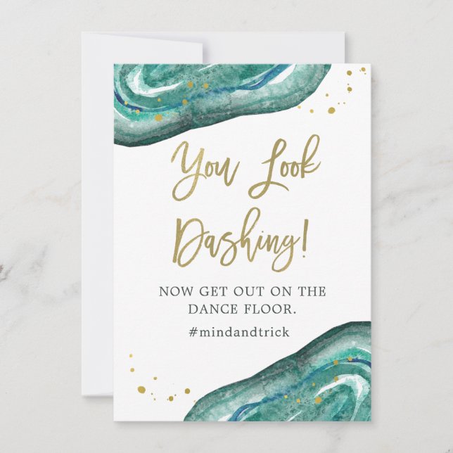 Invitation Vous êtes élégant | Géode de teal et Mariage en Or (Devant)