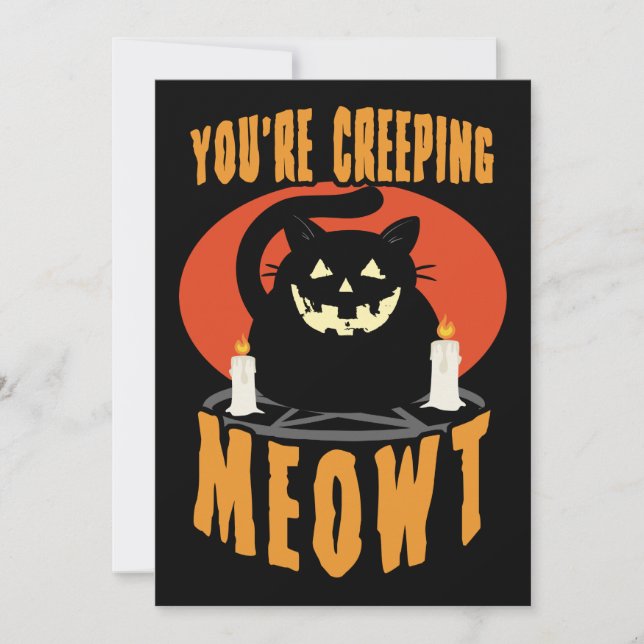 Invitation Vous êtes en train de ramper Meowt | Pun de chat n (Devant)