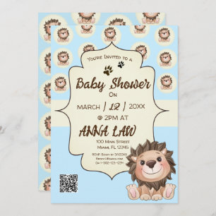 Invitation Vous êtes Grrreat Cute Lion Baby Boy
