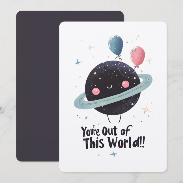 Invitation Vous êtes hors de ce monde ! Galaxies de l'espace  (Devant / Derrière)