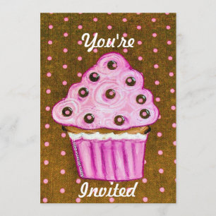 Invitation Vous êtes invité à déguster des gâteaux roses