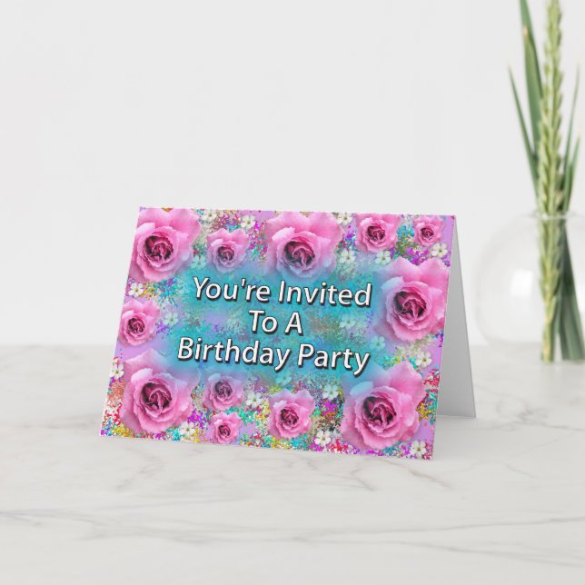 Invitation Vous êtes invité à une fête d'anniversaire (Devant)