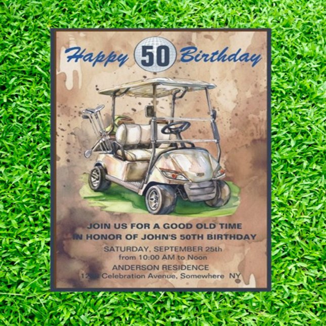Invitation Vous êtes invité à une Fif-tee Golf Party ! (Let’s celebrate my birthday with some swings on the green)
