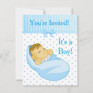 Invitation Vous êtes invité, c'est un Baby shower garçon Invi