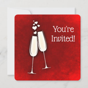 Invitation Vous êtes invité : cœurs de champagne pour le 50e