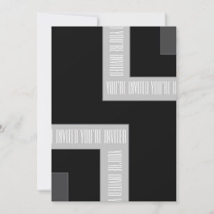Invitation "Vous êtes invité" Couleur noir/gris (Mo)