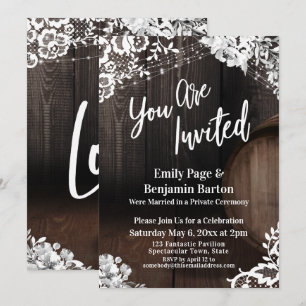 Invitation Vous êtes invité Lumières de fleurs en dentelle de