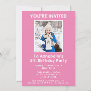 Invitation Vous êtes Invité Nom Et Photo Rose Anniversaire Fê