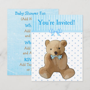 Invitation Vous êtes invité, Teddy Bear Baby Shower Invitatio