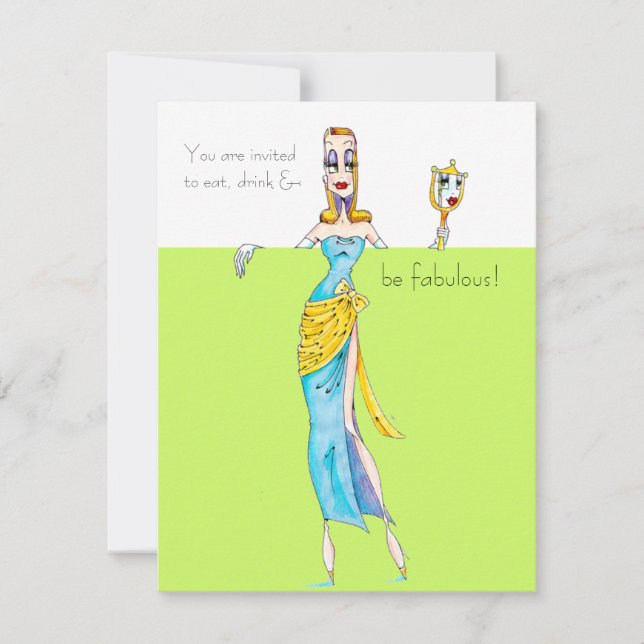 Invitation Vous êtes invités à manger, boire et être fabuleux (Devant)