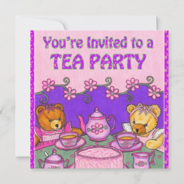 Invitation Vous êtes invités aux ours d'un Card~Teddy de thé (Devant)