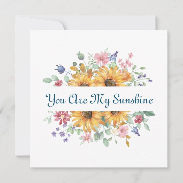 Invitation Vous êtes ma citation Sunshine et Sunflower (Devant)