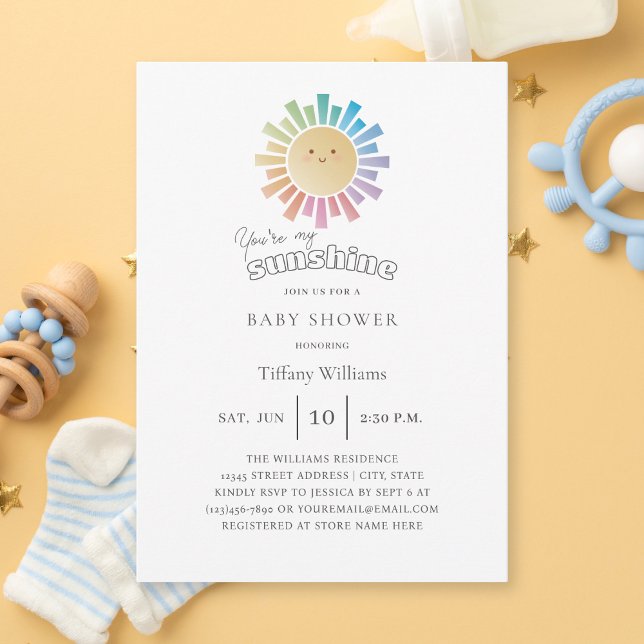 Invitation Vous êtes mon Sunshine Baby shower neutre pour le  (Créateur téléchargé)
