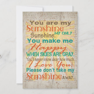 Invitation Vous êtes mon Sunshine Orange/Turquoise/Crème