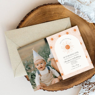 Invitation Vous êtes mon Sunshine Sun Retro Minimal 1er anniv