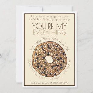 Invitation Vous êtes mon tout Bagel Mariage Fiançailles
