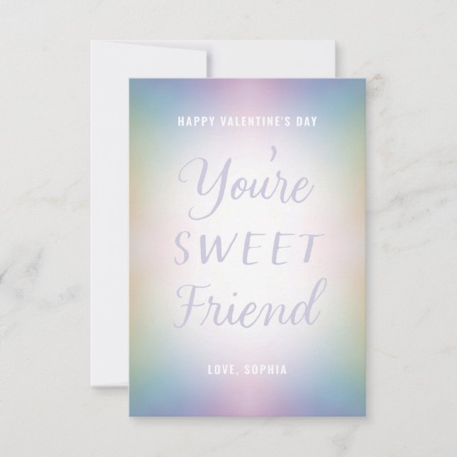 Invitation Vous êtes Sweet Friend Pastel Ombre School Valenti (Devant)