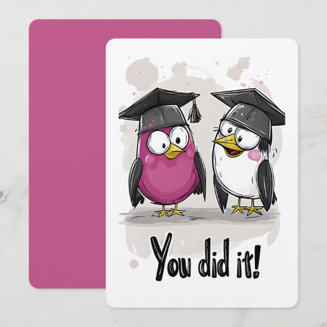 Invitation Vous L'Avez Fait, Grad Birds ! Un mème de diplôme  (Devant / Derrière)
