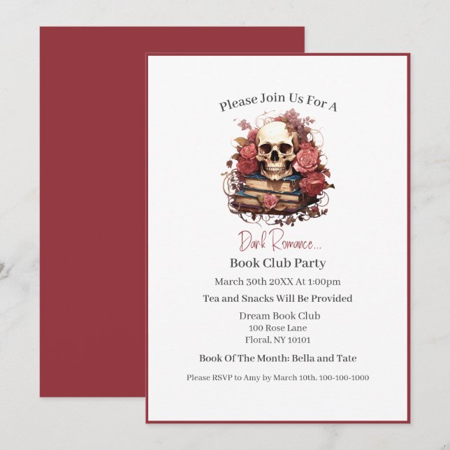 Invitation Vous m'avez conquise avec Dark Romance, Book Club (Devant / Derrière)