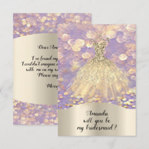 Invitation Vous serez demoiselle d'honneur Robe de diamant de