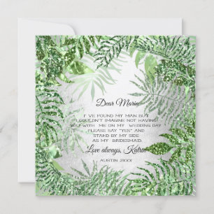 Invitation Vous serez demoiselle d'honneur Tropical Glitter M