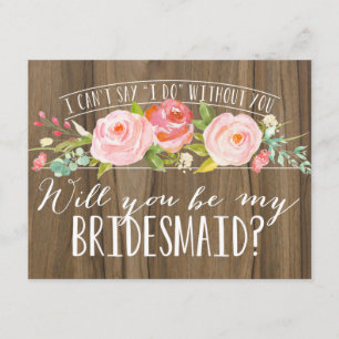 Invitation Vous serez ma demoiselle d'honneur de la