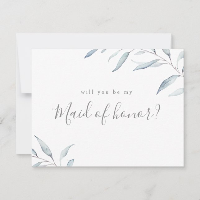 Invitation Vous serez ma domestique de verdure minimale (Devant)