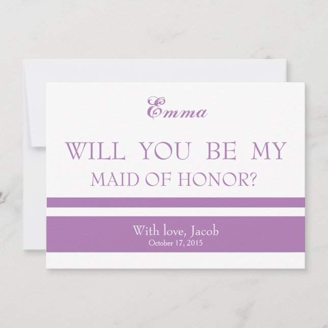 Invitation Vous serez ma DOMESTIQUE d'HONNEUR (Devant)