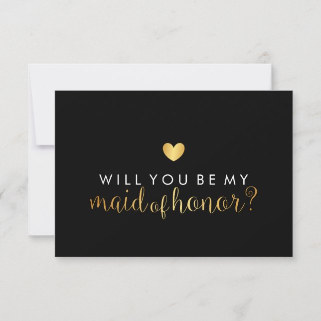Invitation Vous serez ma femme d'Honneur - Le script de coeur (Devant)