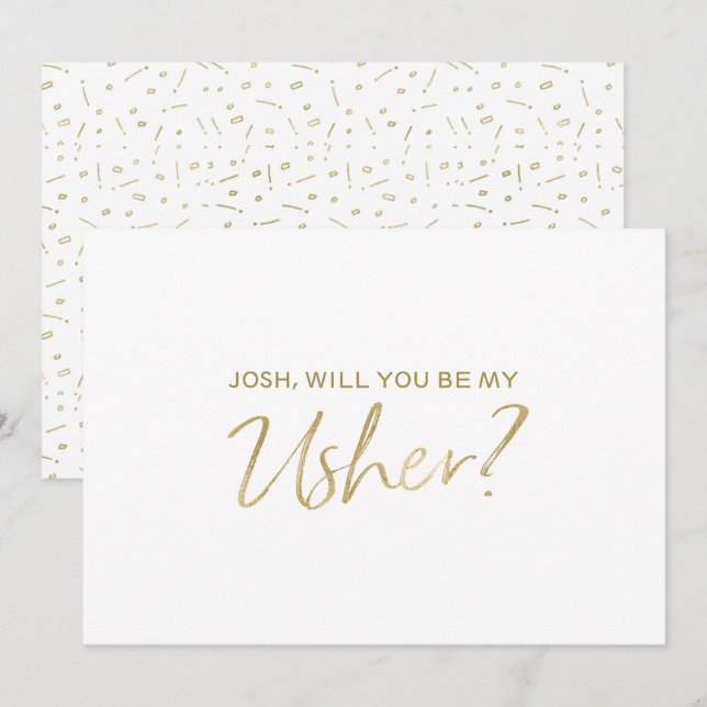 Invitation "Vous serez ma main d'or de l'huissier" | marquée (Devant / Derrière)