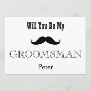 Invitation Vous serez ma moustache noire de Groomsman