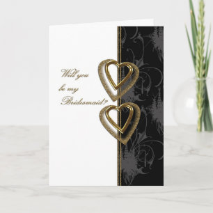 Invitation Vous serez mon &Gold de noir de demoiselle