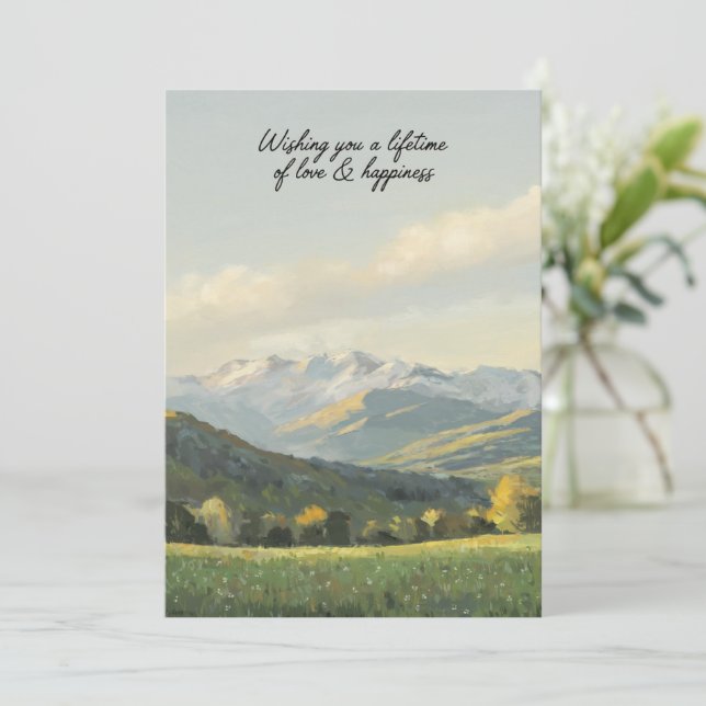 Invitation Vous souhaiter une vie d'amour et de bonheur (Debout devant)