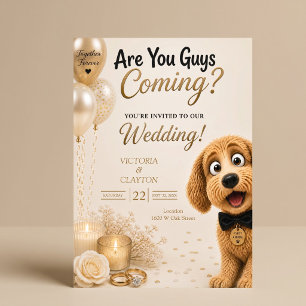 Invitation Vous Venez, Les Gars ? Mariage de Chien Drôle