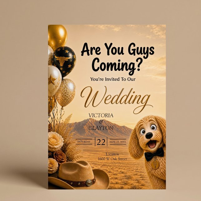 Invitation Vous Venez, Les Gars ? Mariage de Chien Sudiste Dr (Créateur téléchargé)