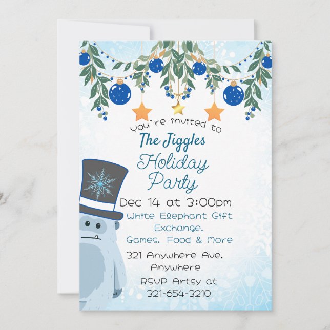 Invitation Vous Yéti à Partir (Devant)